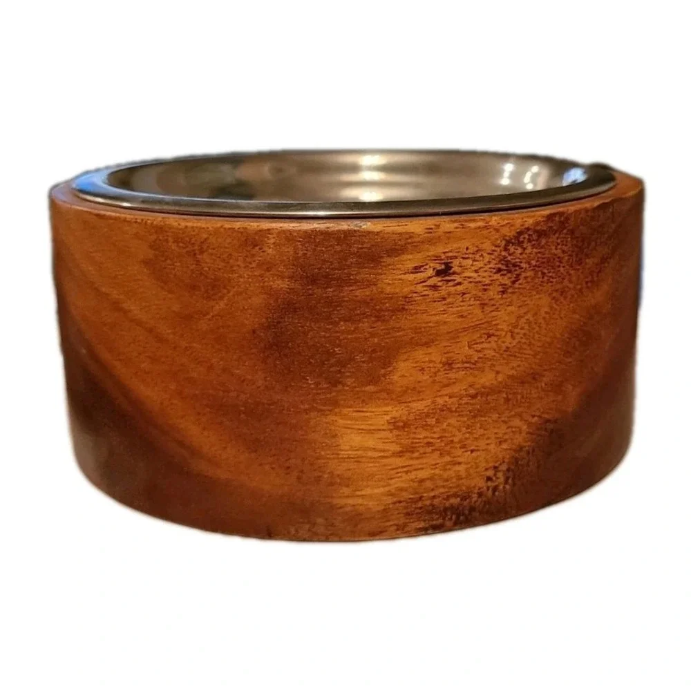 Dog Bowl Stand Acacia Wood 6 3/4